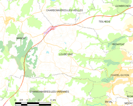 Mapa obce Loubeyrat