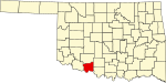 State map highlighting Cotton County