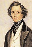 Felix Mendelssohn Bartholdy im Alter von 30 Jahren, Gemälde von James Warren Childe, 1839