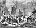 Umayyad troops leaving Narbonne to Pépin le Bref, in 759. Painting of 1880