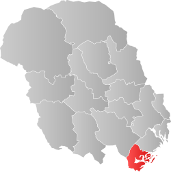 Kragerøn sijainti Telemarkin läänissä
