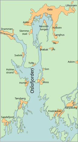 Karta över Oslofjorden.