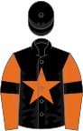 Black, orange star, orange sleeves, black armlets