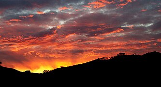 A red sunset near Swifts Creek, Australia