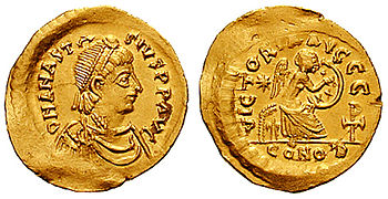 Münze des Anastasios I.