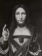 Anonyme, Salvator Mundi, avant 1550, huile sur toile, 63 × 48 cm, Worsey Collection