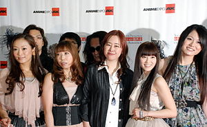 FictionJunction at Anime Expo 2012, (front row: l-to-r): Wakana, Yuriko Kaida, Yuki Kajiura, Keiko, Kaori