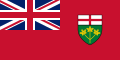 Ontario's provincial flag, one of two Canadian provinces to use the UK's national flag in their cantons.