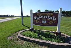 Glasford sign near Illini Bluffs High School
