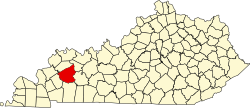 Karte von Hopkins County innerhalb von Kentucky