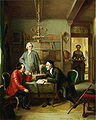 Oppenheim, Lessing y Lavater invitados en casa de Moses Mendelssohn [en Berlín en 1763], 1856.[54]​