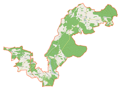 Mapa konturowa gminy wiejskiej Nowa Sól, na dole po lewej znajduje się punkt z opisem „Ciepielów”