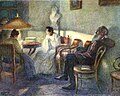 Under en lampe. (Leo Tolstoj med familien). 1902