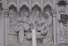 Sint-Amandus op zijn sterfbed (detail van het hoofdaltaar).