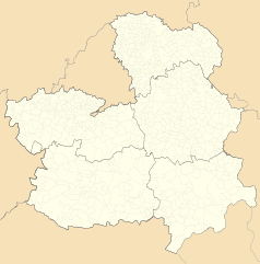 Mapa konturowa Kastylii-La Manchy, po prawej znajduje się punkt z opisem „Moya”