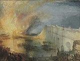 William Turner, The Burning of the Houses of Lords and Commons (Arderea Camerei Lorzilor),(1835)