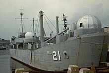 USS Proserpine (ARL-21) laid up at East Boston, Massachusetts (USA), June 1961.jpg