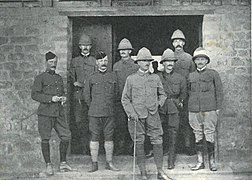 General Sir James Willcocks, KCMG, DSO, and staff, at the entrance to the fort at Kumasi.jpg