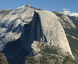 Clouds Rest behind Half Dome, as seen from Sentinel Dome