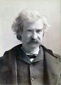 Mark Twain (1835-1910) en 1895 fare de Napoleon Sarony