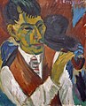 Otto Mueller met pijp door Ernst Ludwig Kirchner