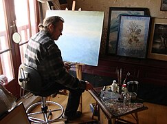 Philippe Legendre-Kvater dans son atelier, en 2008.