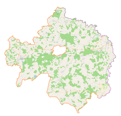 Mapa konturowa powiatu bialskiego, blisko centrum na prawo u góry znajduje się punkt z opisem „Kijowiec”