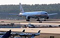 Plane landing at RDU.