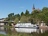 La iglesia protestante y el rio Sarre en Saarburg