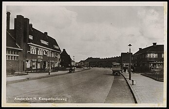 Huizen aan de Kamperfoelieweg in 1936.