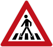 Gefahrzeichen 134-10 „Fußgänger­überweg“ (Deutsch­land)