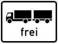 Zusatzzeichen 1024-13 Lastkraftwagen mit Anhänger frei