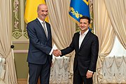 The President of Ukraine, Volodymyr Zelenskyi, received credentials from the ambassadors of a number of foreign countries: Etienne de Poncein of the French Republic (11 September 2019)