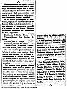 Noticia del diario La Provincia (20 de diciembre de 1889) aludiendo a la primera junta del «Huelva Recreation Club».