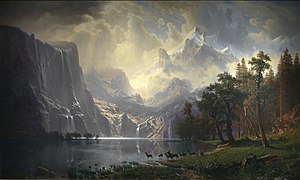 En las montañas de Sierra Nevada en California (1868), de Albert Bierstadt, Museo Smithsoniano de Arte Americano, Washington D. C.