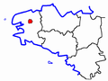 Carte de localisation du canton de Sizun en Bretagne.