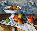 Fruitschaal, glas en appels, Cézanne