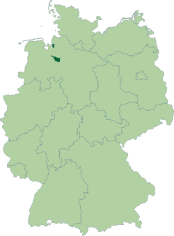 Разположение на Бремен в Германия