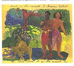 Página del diario de Gauguin (fecha desconocida), Ancien Culte Mahorie. Louvre