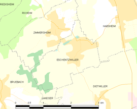 Mapa obce Eschentzwiller