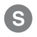 Rundes Liniensymbol mit den weißen Großbuchstaben S in mittelgrau gefülltem Kreis vor neutralem Hintergrund