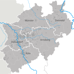 北萊茵-西法倫州五行政區圖