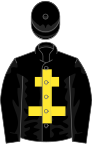 Black, yellow cross of lorraine, black sleeves, black cap