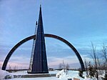 Polcirkelmonument i Salechard, Tiumen oblast, Ryssland