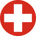 Switzerland 1945 to present A white cross on a red disc replaced the wartime wing striping