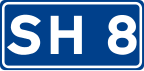 National Road SH8 shield}}