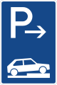 Zeichen 315-77 Parken halb auf Gehwegen quer zur Fahrtrichtung rechts (Ende)