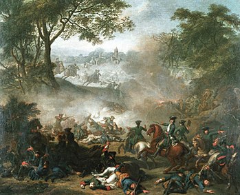 Schlacht bei Lesnaja, das Gemälde von Jean Marc Nattier, (1717)