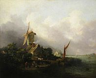 Edward Williams A Squally Day on the Yare, Norfolk (in the style of Ruisdael)