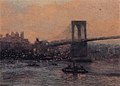El puente de Brooklyn de noche, de Edward Willis Redfield, 1909.